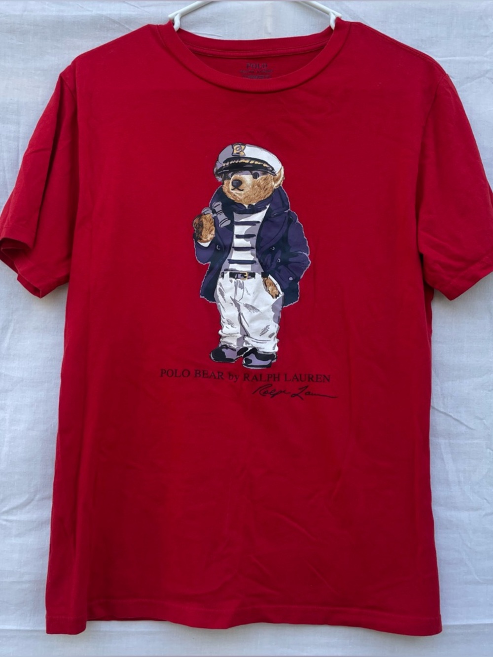 Polo Bear by Ralph Lauren Red Nautical Bear Graphic T-shirt Boy's Large